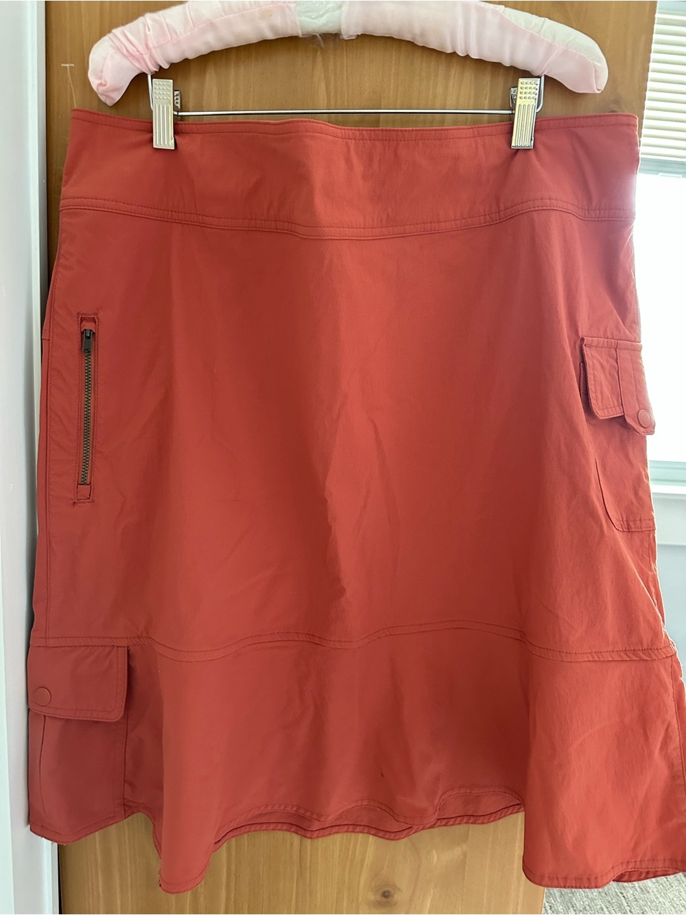 Casual Cargo Pocket Skirt - Coral